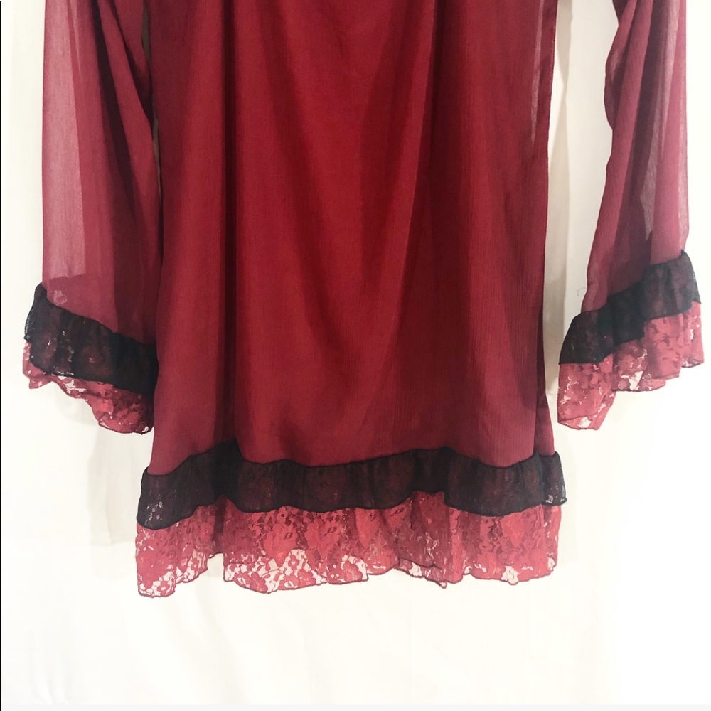 BURGUNDY LACE DRESS - Picture 5 of 7